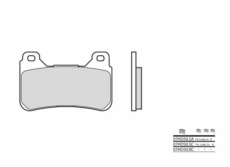 Image of Brembo S.p.A. Competition Carbon Ceramic Brake pads - 07HO50RC