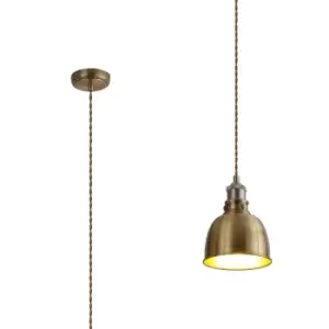 Image of Carmel Small Ceiling Pendant, E27, Satin Nickel, Antique Brass, Gold