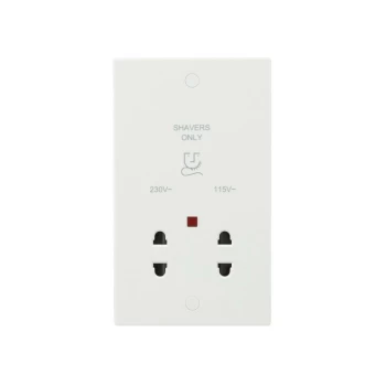 image of 115/230V Dual Voltage Shaver Socket with Neon - Knightsbridge