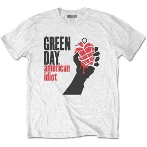 image of Green Day - American Idiot Mens Large T-Shirt - White