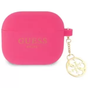 Image of Guess 4G Charm AirPods 3 Silicone Case - Fuchsia
