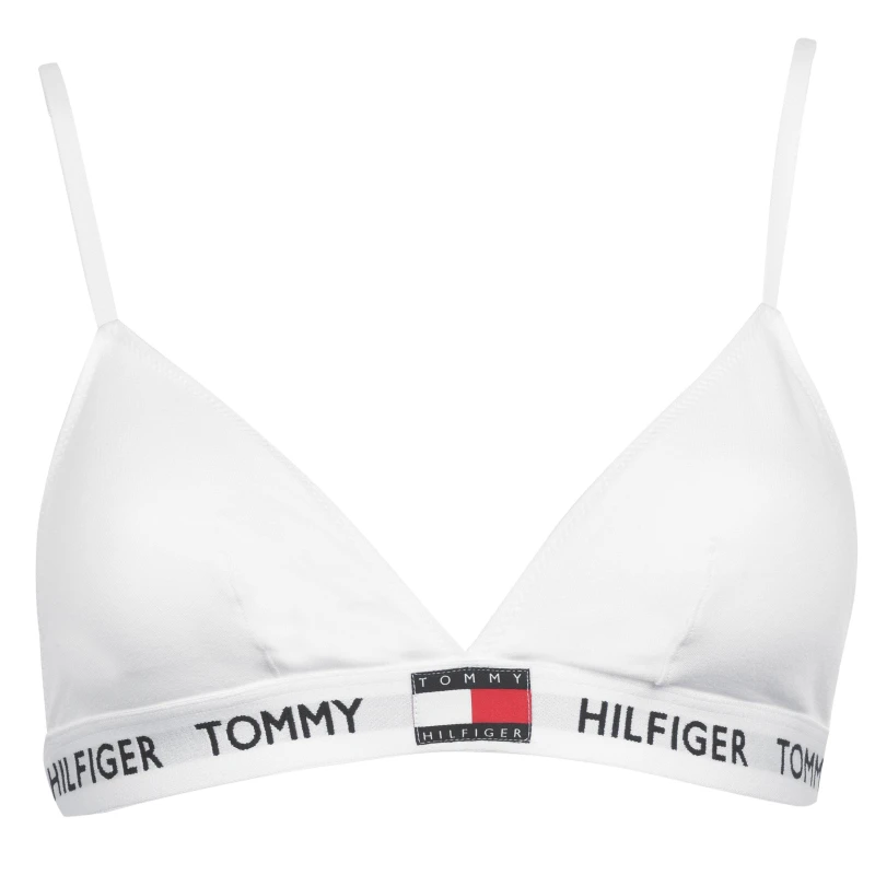 Image of Tommy Hilfiger Organic Cotton Padded Triangle Bra - White White 8