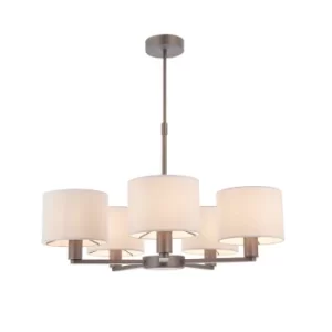 Image of Daley Multi Arm Pendant Light Antique Bronze Plate, Marble Fabric