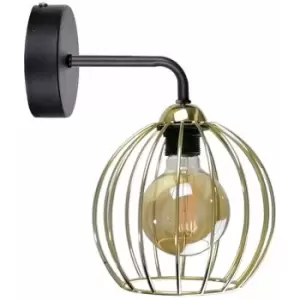 image of Keter Lighting - Keter Mig Wall Lamp Black, Gold, 23cm, 1x E27