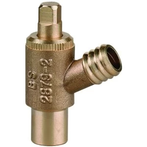 Wickes Brass Solder Drain Off Stop Cock - 15mm