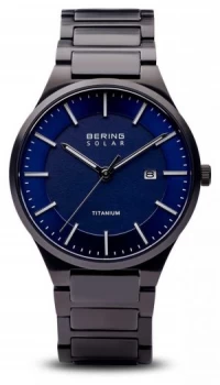 Image of Bering Mens Solar Titanium Black Strap 15239-727 Watch