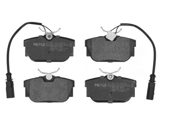 Image of MEYLE 025 234 4616/W Brake pad set Rear Axle, incl. wear warning contact, Original Quality, with anti-squeak plate Brake Pad Set,disc brake (402)