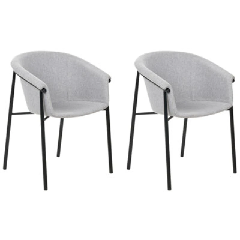 Image of Beliani Set Of 2 Dining Chairs Ames Light Grey