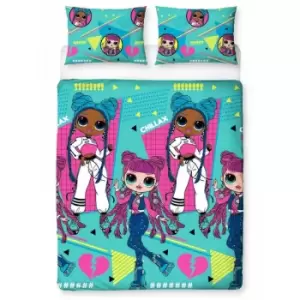 image of Childrens/Kids OMG Beat Reversible Duvet Cover Set (Double) (Multicoloured) - Lol Surprise