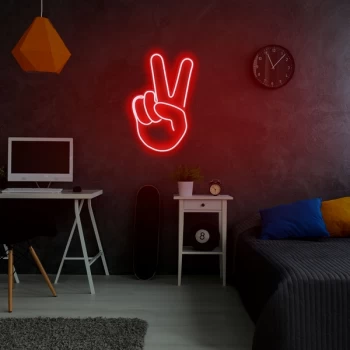 Image of Victory Sign - Red Red Wall Lamp