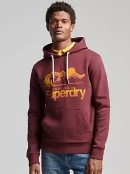 Image of Superdry Great Outdoors Hoodie, Burgundy, Size L, Men