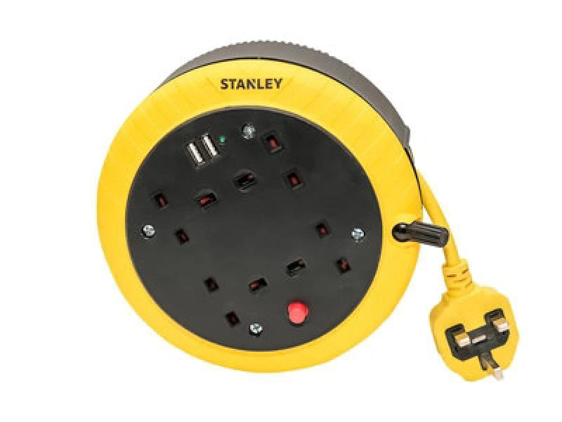 Image of Stanley 6 Socket Cable Extension Reel 240v and USB 5m SXECGK2OHJE