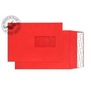 Image of Blake Creative Colour C5 229x162x25mm 140gm2 Windows Envelope Gusset Pocket Peel and Seal Pillar Box Red Pack of 125