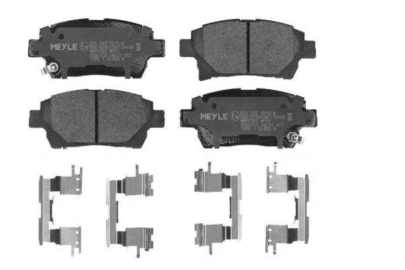 Image of MEYLE 025 235 1015/W Brake pad set Front Axle, with acoustic wear warning, Original Quality, with anti-squeak plate Brake Pad Set,disc brake (402)