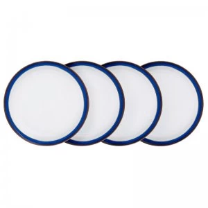 Image of Denby Imperial Blue 4 Piece Dinner Plate Set