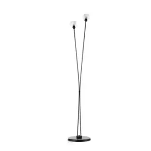 image of Onli Denver 2 Light Multi Arm Floor Lamp, Black