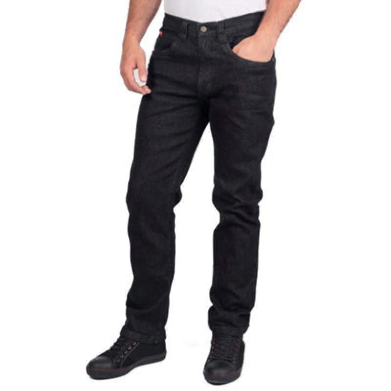 Image of Lee Cooper Workwear Lee Cooper Workwear Men Straight Leg Stretch Denim Jeans in Black Size: 40R Black 40R Male 5050217351742