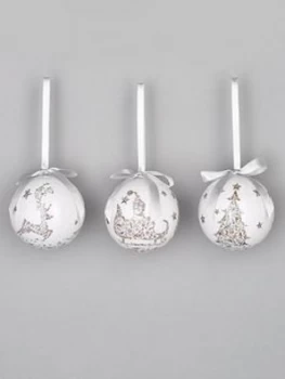 Image of Festive Festive Decoupage Baubles ; Set Of 14