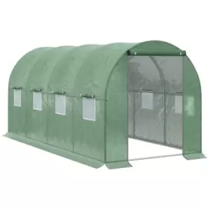 Image of Outsunny Walk in Polytunnel Outdoor Garden Greenhouse with Windows and Doors (4 x 2M)