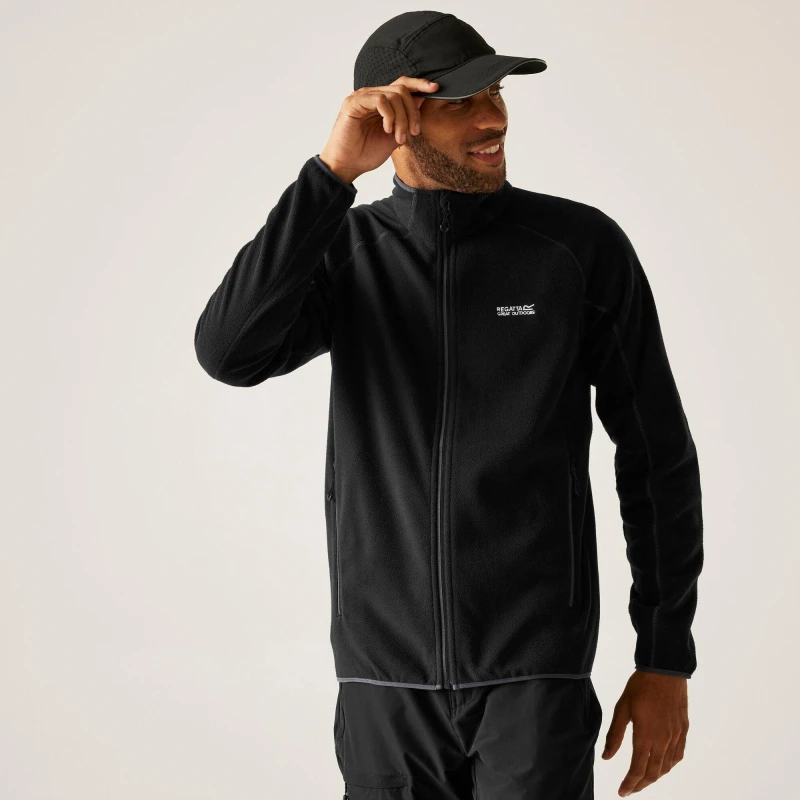 Image of Regatta Regatta Men Hadfield Fleece in Jet Black Size: 5X-Large Jet Black 5XL Male 5063019193373