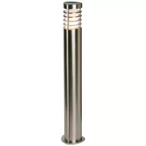 Image of Endon Bliss - Outdoor Bollard Light Brushed Stainless Steel, Frosted Polycarbonate IP44, E27