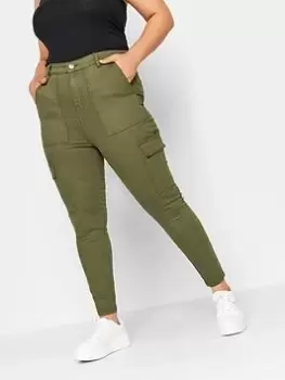 Image of Yours Cargo Ava Khaki, Green, Size 16, Women