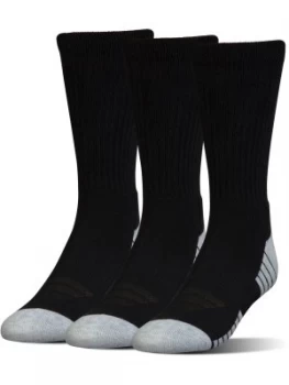 image of Urban Armor Gear Mens Heatgear Tech Crew 3 Pack Socks Black