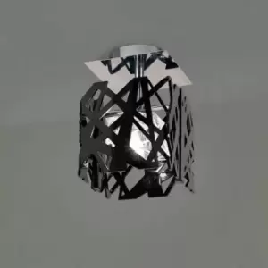 Image of Ceiling light Tokio 1 bulb G9, shiny Black / polished chrome
