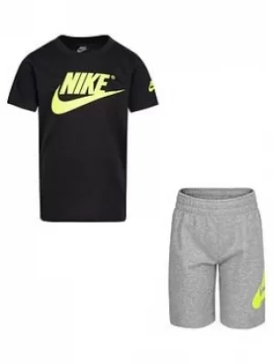 image of Nike Younger Boys French Terry Short Set, Grey, Size 4-5 Years