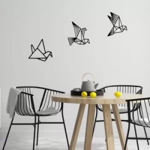Image of Oragami Black Decorative Wooden Wall Accessory