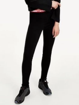 Image of Tommy Jeans Branded Waistband Legging - Black