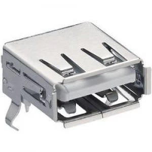 Image of Lumberg 2410 02 USB 2.0 Connector Socket horizontal mount Built in coupling type A angular