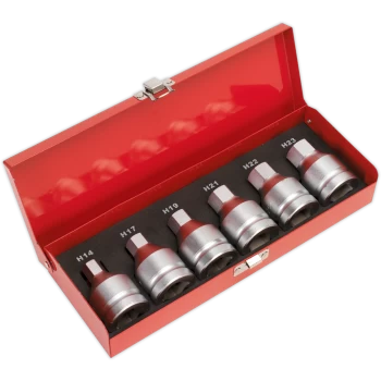 image of Sealey 6 Piece 3/4" Drive Hexagon Socket Bit Set Metric 3/4"