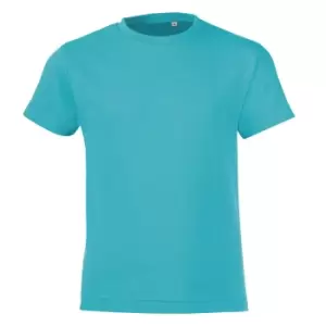 Image of SOLS Childrens/Kids Regent Short Sleeve Fitted T-Shirt (10 Years) (Atoll Blue)