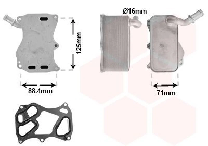 Image of VAN WEZEL Engine oil cooler VAN WEZEL 30013727