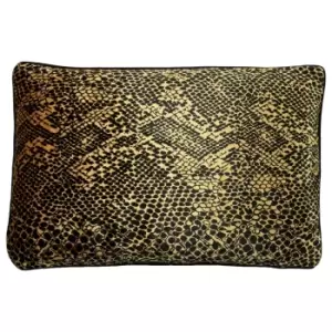 image of Paoletti Python Cushion Cover (One Size) (Gold/Black)