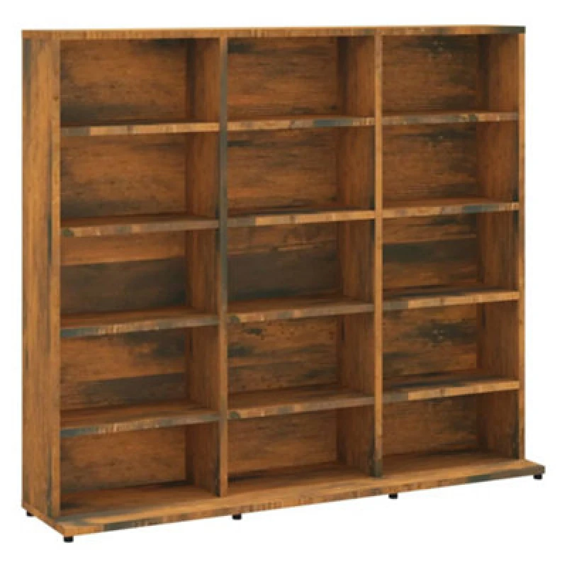Image of Vidaxl Cd Cabinet Smoked Oak 102X23X89.5cm Engineered Wood, Brown 815483