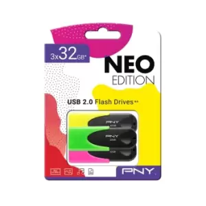 Image of PNY Attache 4 32GB USB 2.0 Triple Pack, white