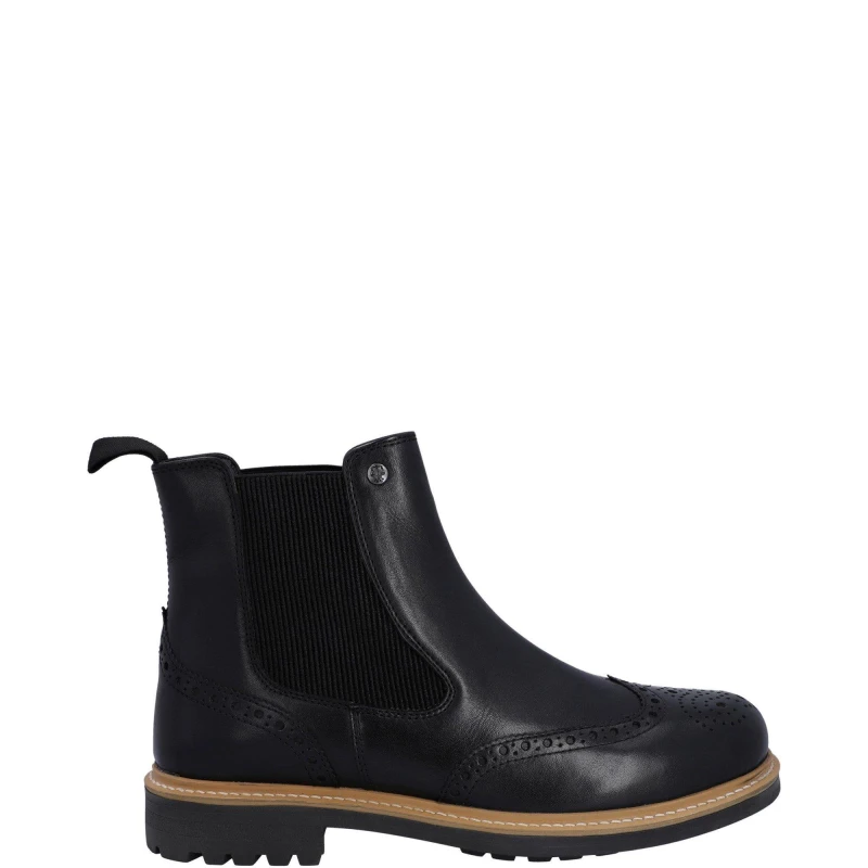 Image of Hunter Mens Cawdor Leather Brogue Dealer Boots UK Size 7 (EU 41) Black HUN125-BLACK-7