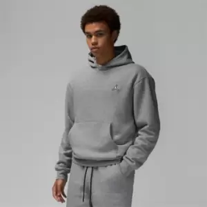 image of Jordan M J Essential Fleece Hoody, Carbon Heather/White, Male, Hoodies, DQ7466-091