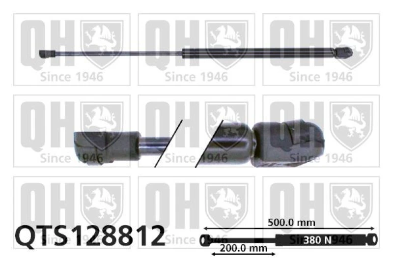 Image of QUINTON HAZELL Tailgate strut QUINTON HAZELL QTS128812