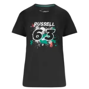 image of 2022 Mercedes George Russell #63 T-Shirt (Black) - Womens