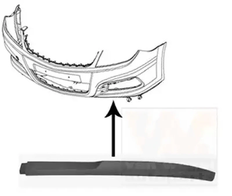 Image of VAN WEZEL 3769501 Front Spoiler Left Front Spoiler (845)
