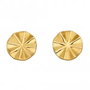 Image of Diamond Cut Beveled Yellow Gold Plating Earrings E5890