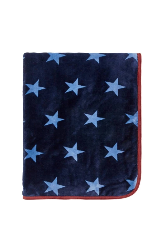 Image of Helena Springfield 'Star' Fleece Throw in Blue Size: 140cm x 180cm Blue Unisex 140cm x 180 cm