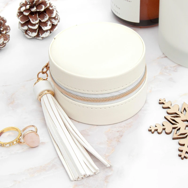 Image of Treat Republic Jewellery Case with Tassel White