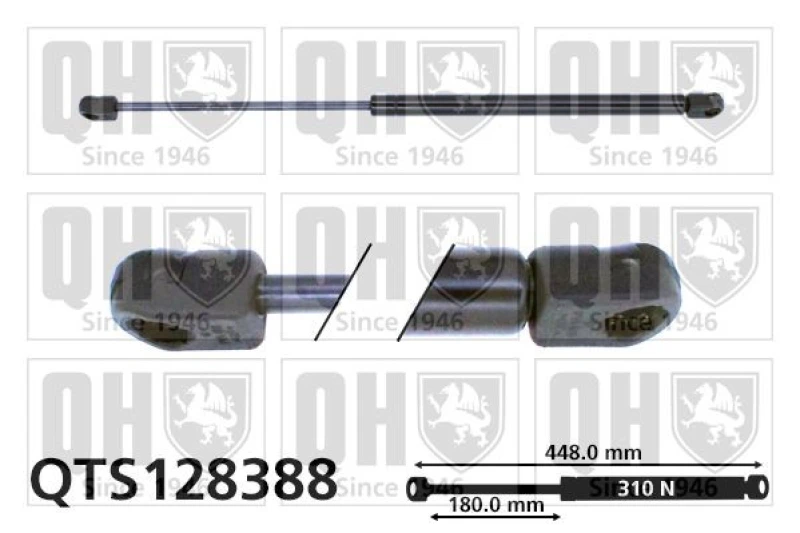 Image of QUINTON HAZELL Tailgate strut QUINTON HAZELL QTS128388