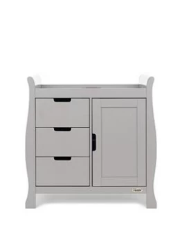 image of Obaby Stamford Sleigh Closed Changing Unit - Warm Grey