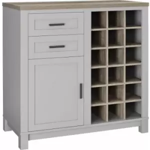 image of Dorel Home - Carver Bar Drinks Cabinet Sideboard Grey / Sonoma Oak By Dorel