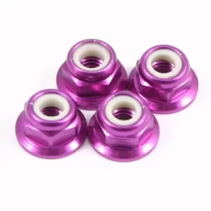 Image of Fastrax M4 Pink Flanged Locknuts 4Pcs
